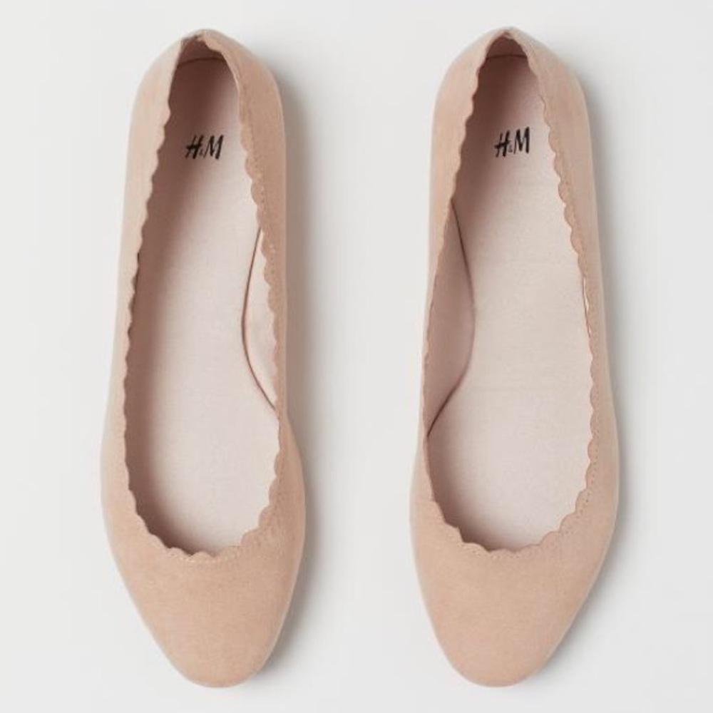 H&M Scalloped Ballet Flats Size 38
